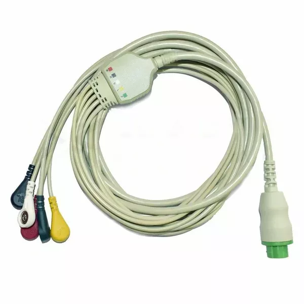 5 Lead ECG Cable Compatible with Datex S5 10 pin Snap type