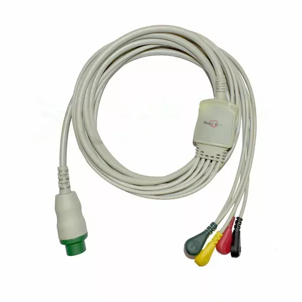 5 Lead ECG Cable Compatible with L&T 12 Pin Snap type
