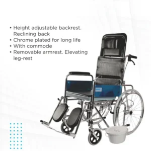 reclining commode wheelchair