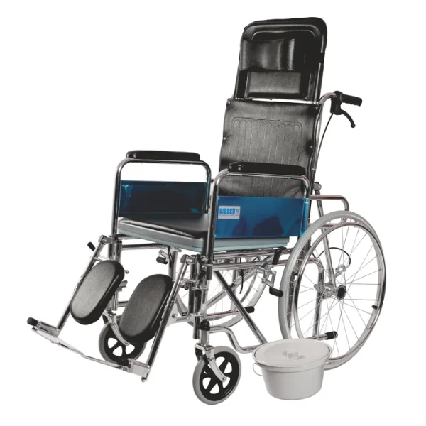 Rodeo Ext Reclining Commode Wheelchair with Spoke Wheel
