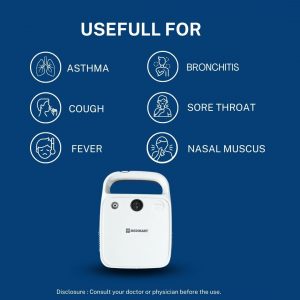 Medikart MK-NE-C083 Compressor Nebulizer Machine For Child & Adult (White) With 1+1 year 3 months Replacement Warranty