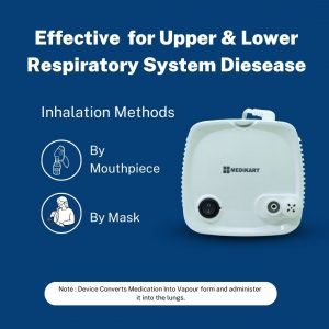 Medikart MK-NEC-011 Compressor Nebulizer For Child & Adult (White) With 1+1 Years Replacement Warranty