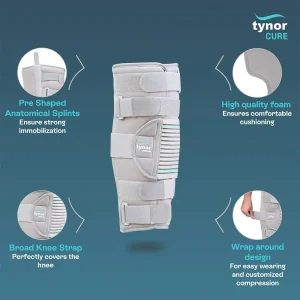 Tynor Knee Immobiliser 14"/36cm for Post-Operative Support (S,M,L,XL,XXL) - Image 3