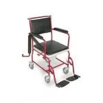 Healthshine Commode Chair Foldable Frame Wheelchair with Removable Armrests, Cushion, Lid for Commode & Leg Rest (Blue) Model No. - HS692 - Image 2