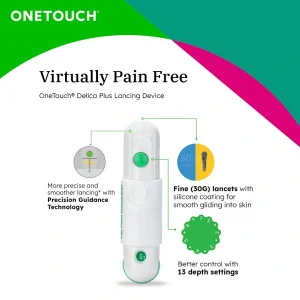 OneTouch Verio Flex Glucose Monitor FREE 10 Test Strips + 10 Sterile Lancets + 1 Lancing device - Image 5