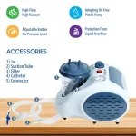Perfecxa Portable phlegm Suction Unit 1000 ml Jar, Oil-free Lubrication Pump for Hospital, Clinic, Dentist, Home machine, Electrical Cleaning Disinfectant - Image 2