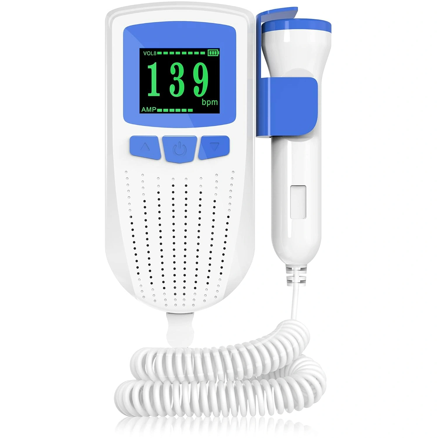 61tMgblud+S._SL1500_ K-Life Model FD-101 Heartbeat Rate Detection Monitor with in-Built Speaker Fetal Doppler (White) - Image 1