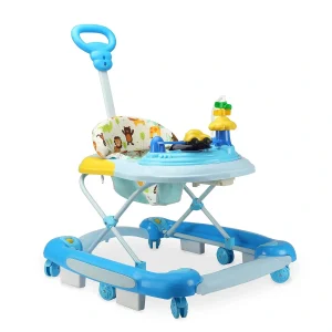 LuvLap Comfy Baby Walker & Rocker with Parental Push Handle Cushioned Walker for Baby 6-18months (Blue) & Elegant Baby Carrier with 4 Carry Positions, (Dark Blue) - Image 3