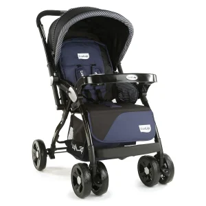 Luvlap Galaxy Stroller/Pram (Navy/Black) & Adore Baby Carrier with 3 Carry Positions, for 6 to 24 Months Baby, (Grey) - Image 3