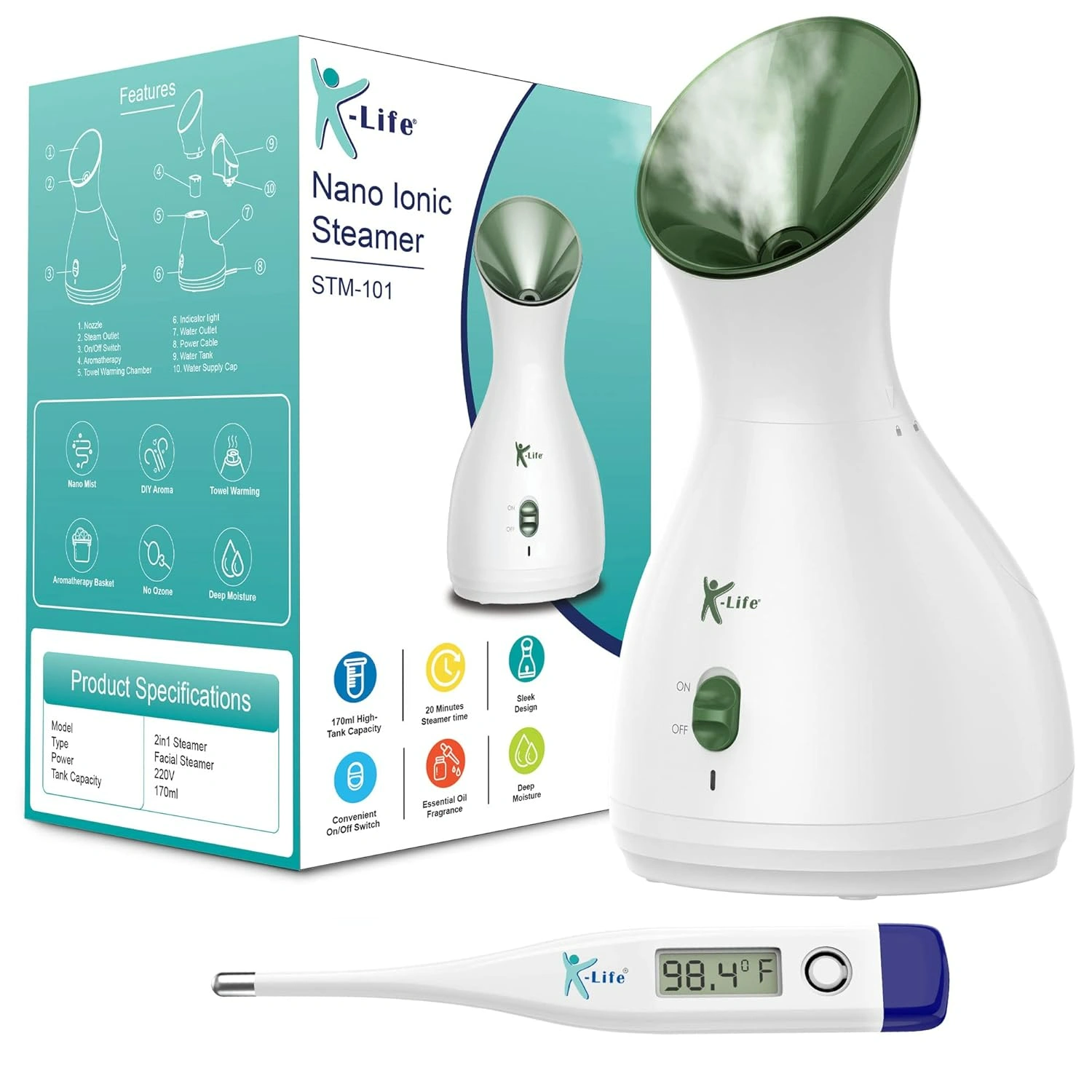 71vpvtLCm0L._SL1500_ K-life Nano Ionic Facial Spa Vaporizer - Image 1
