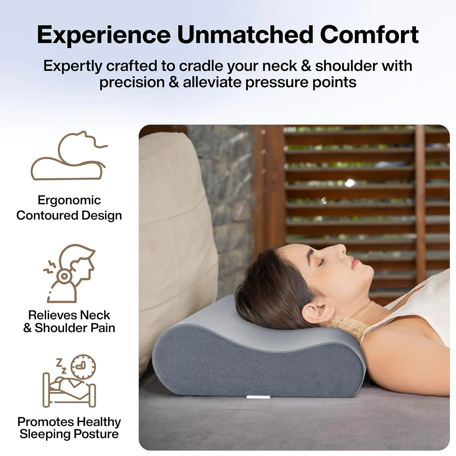 FOVERA Orthopedic Cervical Pillow for Neck Pain Relief Aligns Cervical  Spine Promotes Healthy Sleeping Posture (Velvet Grey, Size -18 x  Inch)