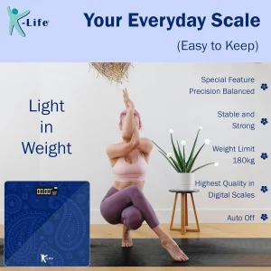 K-Life WS-105 Electronic Digital Weight Check Machine for Human Body (180kg Capacity) Weighing Scale - Image 3
