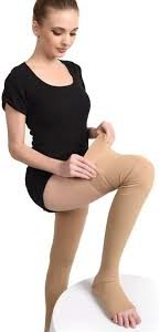 AccuSure Medical Compression Varicose Stocking 23-32 mmHg Support, Knee Length, Open Toe, Beige - Image 4
