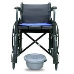 MEDIKART Foldable Wheelchair 2 in 1 for Regular & Commode Use | Portable with Removable Top-seat for Commode Usage | Comfortable Seating and Upto 120Kg+ Weight Capacity | Made in India