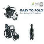 MEDIKART Foldable Wheelchair 2 in 1 for Regular & Commode Use | Portable with Removable Top-seat for Commode Usage | Comfortable Seating and Upto 120Kg+ Weight Capacity | Made in India - Image 5