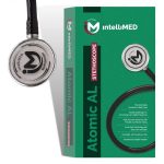 intelliMED Atomic Stethoscope, 1100 series Aerospace grade chest piece with superior sound, sensitivity, clarity, strength and corrosion resistance, 2 Year Warranty (Black)