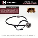 intelliMED Atomic Stethoscope, 1100 series Aerospace grade chest piece with superior sound, sensitivity, clarity, strength and corrosion resistance, 2 Year Warranty (Black) - Image 5