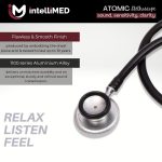 intelliMED Atomic Stethoscope, 1100 series Aerospace grade chest piece with superior sound, sensitivity, clarity, strength and corrosion resistance, 2 Year Warranty (Black) - Image 4