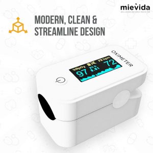 Mievida Finger Tip Pulse Oximeter - FDA & CE Approved, OLED Display, Spo2, Pulse Rate Meter, Visual Alarm, Auto Power Off, Multicolor - Image 3