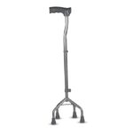 Vissco Medipedic Quadripod Walking Stick for Seniors and Patients, Best Stability 4-Leg Anti-Slip Base, Powder Coated, Height Adjustable Walking Cane for Men and Women, Lightweight and Durable