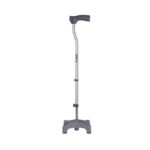 Vissco Avanti L Shape Quadripod Walking Stick (Aluminium) for Elderly and Physically Challenged, 4 Leg Anti-Slip Base, Lightweight, Height Adjustable Walking Cane for Men and Women (Universal, Grey)