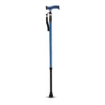 Vissco Avanti Plus T-Shaped Aluminum Single Walking Stick for Elderly & Those Physically Challenged, Lightweight & Height Adjustable with Big Shoe for Better Grip- Universal(Grey)