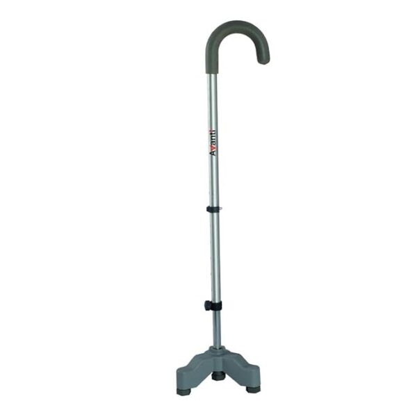 Vissco Avanti U Shape Tripod Walking Stick for Elderly, Old & Geriatric Patients, Adjustable Height, Lightweight Aluminium Walking Cane for Men and Women with Anti-Slip Rubber Base (Grey)