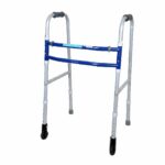Vissco Medipedic Walker With Straight Castor (Double Bar),Walker for Elderly & Physically Challenged,Foldable,Light Weight & Height Adjustable,Made with High Grade Rubber Shoes & PVC Grip-Universal(Grey)