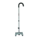 Vissco Avanti U Shape Quadripod Walking Stick for Elderly and Physically Challenged, 4 Leg Anti-Slip Base, Lightweight, Height Adjustable Walking Cane for Men and Women (Universal, Grey)