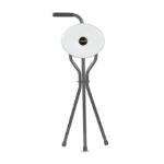 Vissco Avanti Walking Stick with Foldable Seat for Elderly and Physically Challenged, L Shape Handle, Lightweight, Adjustable Walking Cane for Men and Women, Anti-Slip Rubber Shoes (Universal, Grey)