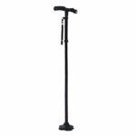Maharsh Magic cane folding LED safety walking stick 4 head pivoting trusty base (black) Walking Stick