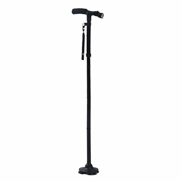Maharsh Magic cane folding LED safety walking stick 4 head pivoting trusty base (black) Walking Stick