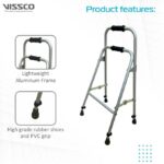 Vissco Aluminium Dura Hemiplegic Walker- Green, Foldable, Light Weight Walking Aid- Made with Premium Grade Rubber Shoes and PVC Grip - Image 4