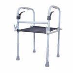 Vissco Dura Step Walker with Seat, Foldable Walking Aid, Adjustable Height, Light Weight, With Premium Grade Rubber Shoes and PVC Grip (Grey)