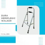 Vissco Aluminium Dura Hemiplegic Walker- Green, Foldable, Light Weight Walking Aid- Made with Premium Grade Rubber Shoes and PVC Grip - Image 5