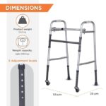Vissco Dura Lite Aluminium Walker with Wheels, Foldable, Light Weight & Height Adjustable Walking Aid - Made with Premium Grade Rubber Shoes and PVC Grip-Universal (Grey) - Image 6