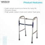Vissco Dura Reciprocal Walker (Aluminium) for Elderly & Physically Challenged, Foldable,Light Weight & Adjustable Height (Grey) - Image 2