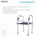 Vissco Dura Step Walker with Seat, Foldable Walking Aid, Adjustable Height, Light Weight, With Premium Grade Rubber Shoes and PVC Grip (Grey) - Image 4