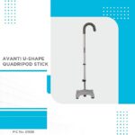 Vissco Avanti U Shape Quadripod Walking Stick for Elderly and Physically Challenged, 4 Leg Anti-Slip Base, Lightweight, Height Adjustable Walking Cane for Men and Women (Universal, Grey) - Image 7