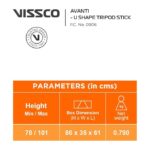 Vissco Avanti U Shape Tripod Walking Stick for Elderly, Old & Geriatric Patients, Adjustable Height, Lightweight Aluminium Walking Cane for Men and Women with Anti-Slip Rubber Base (Grey) - Image 3