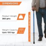 Vissco Avanti Plus T-Shaped Aluminum Single Walking Stick for Elderly & Those Physically Challenged, Lightweight & Height Adjustable with Big Shoe for Better Grip- Universal(Grey) - Image 4