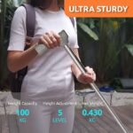 Vissco Avanti Folding L Shape Aluminium Walking Stick for Elderly and Physically Challenged, Lightweight, Height Adjustable Walking Cane for Men and Women, Premium Rubber Shoes (Universal, Grey) - Image 7