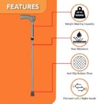 Vissco Avanti Folding L Shape Aluminium Walking Stick for Elderly and Physically Challenged, Lightweight, Height Adjustable Walking Cane for Men and Women, Premium Rubber Shoes (Universal, Grey) - Image 4