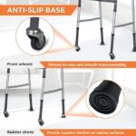 Vissco Dura Lite Aluminium Walker with Wheels, Foldable, Light Weight & Height Adjustable Walking Aid - Made with Premium Grade Rubber Shoes and PVC Grip-Universal (Grey) - Image 4