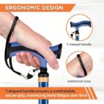 Vissco Avanti Plus T-Shaped Aluminum Single Walking Stick for Elderly & Those Physically Challenged, Lightweight & Height Adjustable with Big Shoe for Better Grip- Universal(Grey) - Image 2