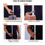 Vissco Avanti L Shape Quadripod Walking Stick (Aluminium) for Elderly and Physically Challenged, 4 Leg Anti-Slip Base, Lightweight, Height Adjustable Walking Cane for Men and Women (Universal, Grey) - Image 6