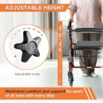 Vissco Dura Rollator Walker With Seat & Basket, Walker For Elderly, Physically Challenged People - Comes With Foldable Mechanism, Weight Bearing Capacity upto 120kg - Universal (Maroon) - Image 5