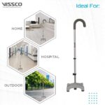 Vissco Avanti U Shape Quadripod Walking Stick for Elderly and Physically Challenged, 4 Leg Anti-Slip Base, Lightweight, Height Adjustable Walking Cane for Men and Women (Universal, Grey) - Image 6
