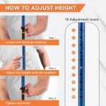 Vissco Avanti Plus T-Shaped Aluminum Single Walking Stick for Elderly & Those Physically Challenged, Lightweight & Height Adjustable with Big Shoe for Better Grip- Universal(Grey) - Image 6