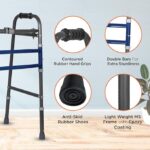 Vissco Medipedic Double Bar Walker Lightweight Height Adjustable Walking Aid for Elderly Physically Challenged Foldable Frame with Anti Slip Rubber Shoes PVC Grip Universal (Grey) - Image 5